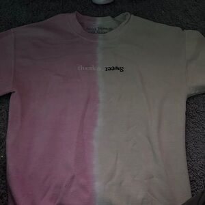 Ariana Grade Pink and Off White Crewneck